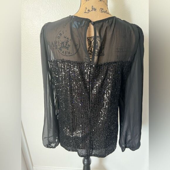 CeCe Long Sleeve Sequin Blouse- Size Medium - Picture 2 of 8
